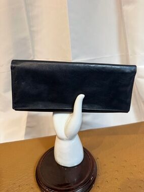 Henry Birks & Sons Jewelry Roll Travel Case Black Leather Made In Italy Vintage.